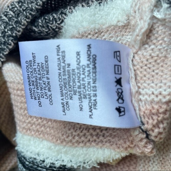 Takara Sweater Preppy Striped Statement Sleeve Pullover Pink Women's Size Medium - Picture 9 of 10